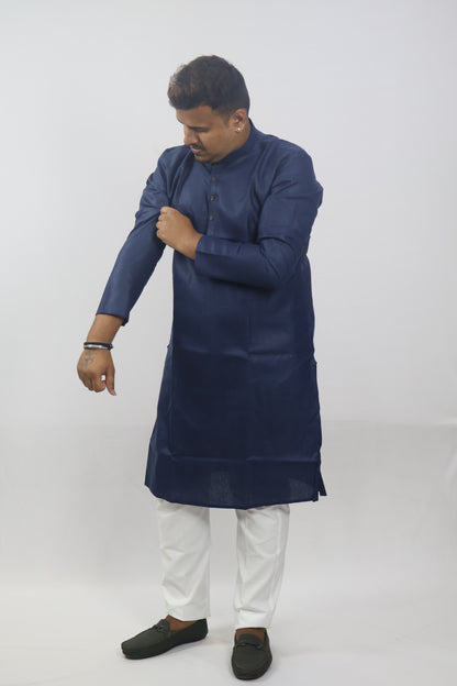 BLOSSOM MEN'S KURTA NAVY BLUE