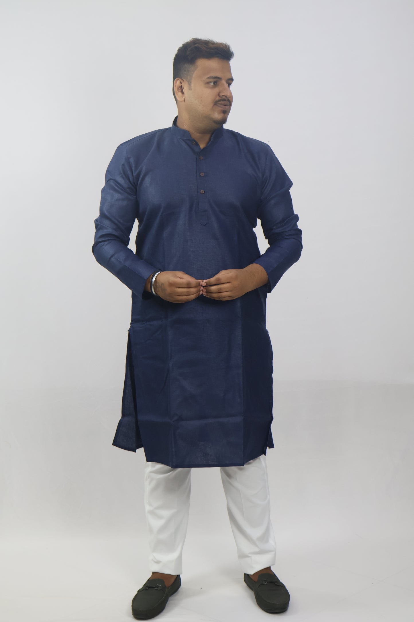 BLOSSOM MEN'S KURTA NAVY BLUE