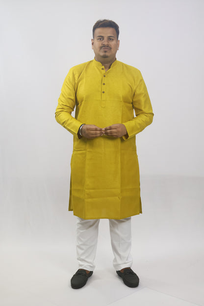 BLOSSOM MEN'S KURTA OCHRE YELLOW