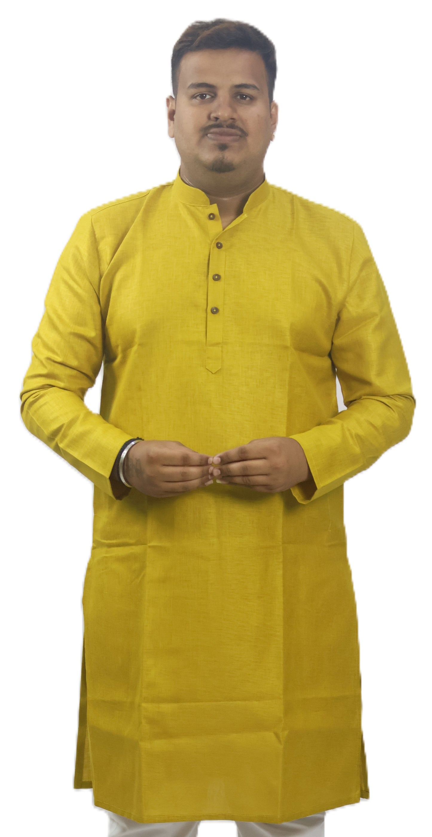 BLOSSOM MEN'S KURTA OCHRE YELLOW