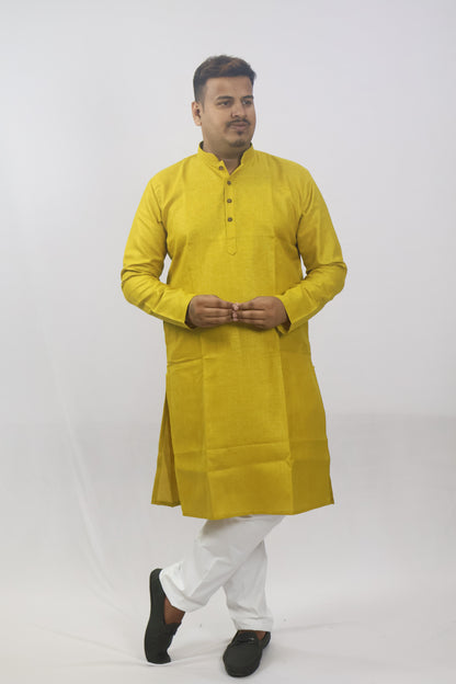 BLOSSOM MEN'S KURTA OCHRE YELLOW