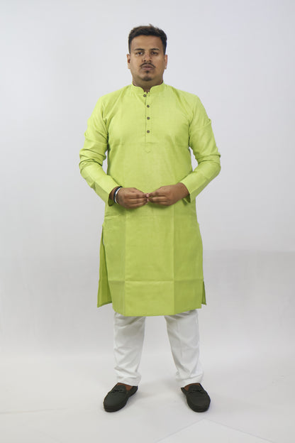 BLOSSOM MEN'S KURTA PARROT GREEN