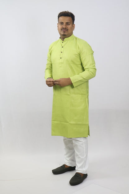 BLOSSOM MEN'S KURTA PARROT GREEN