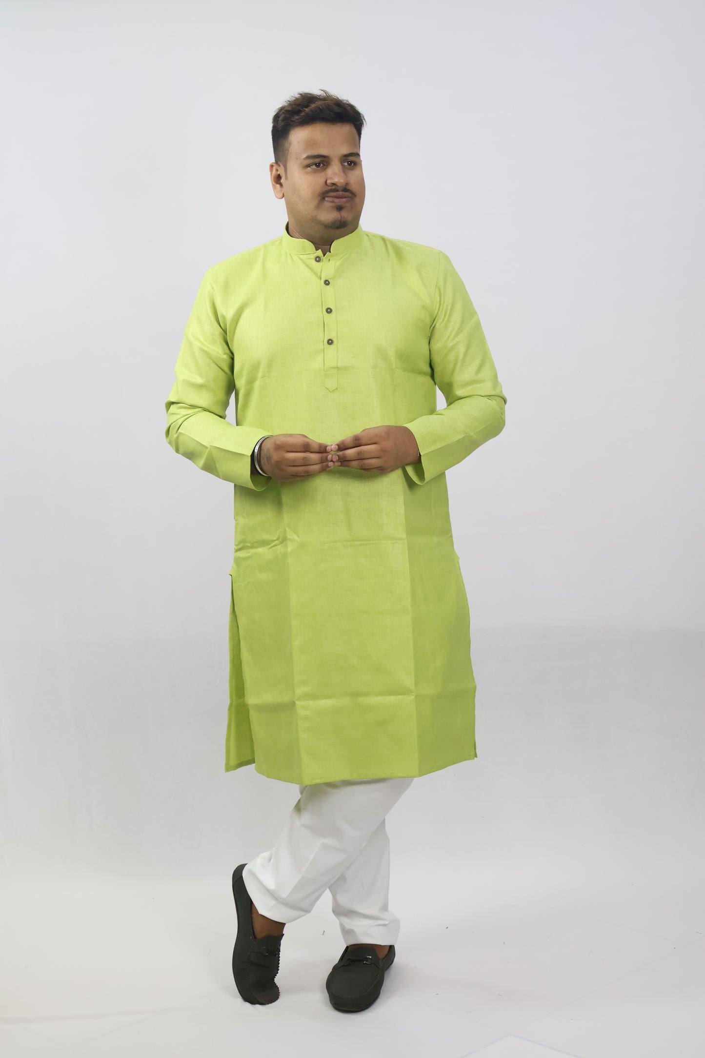 BLOSSOM MEN'S KURTA PARROT GREEN
