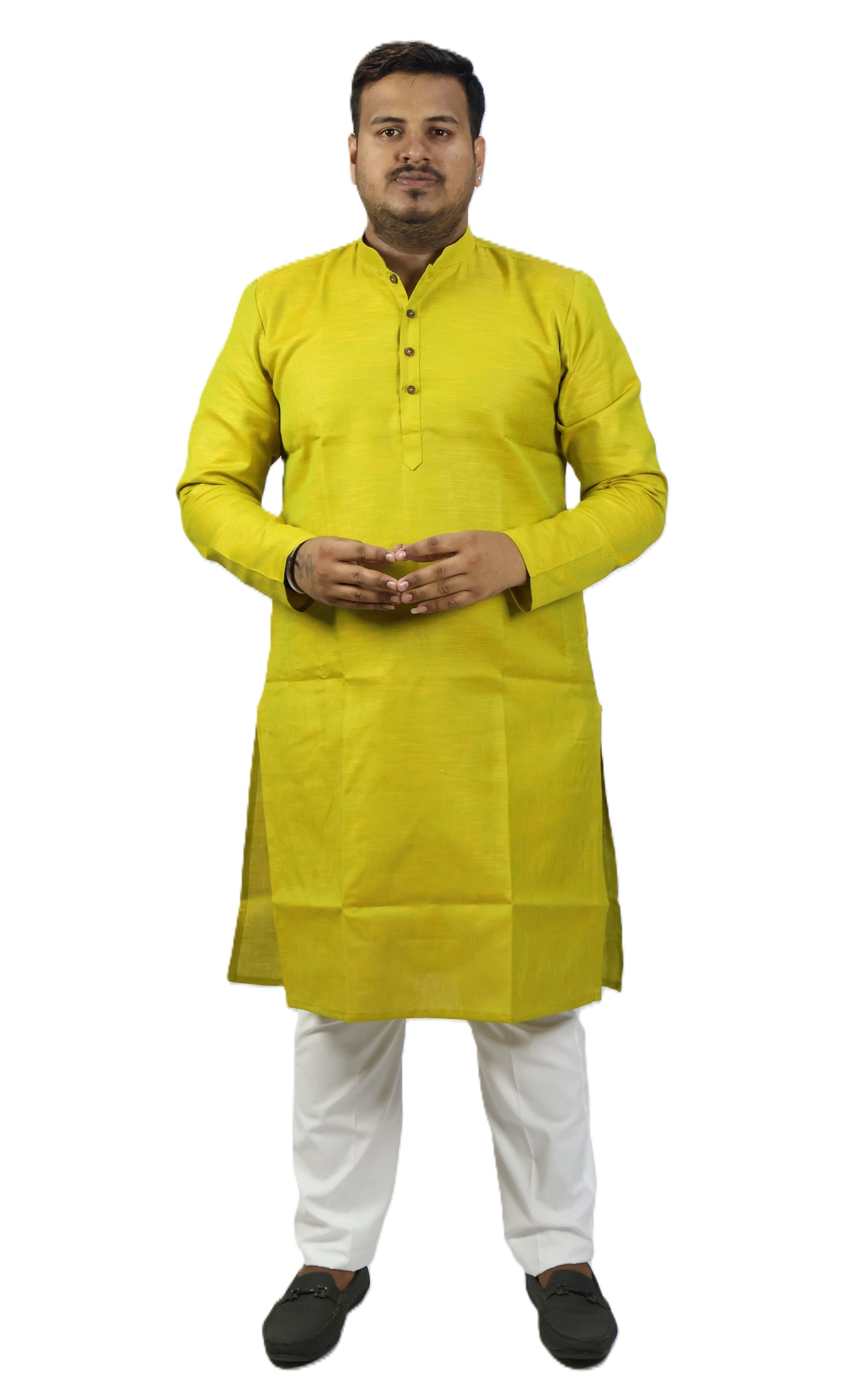 SPICY MEN'S KURTA YELLOW GREEN