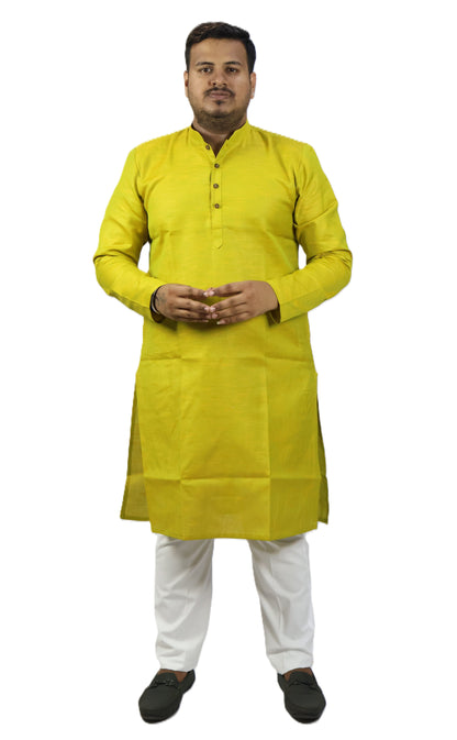 SPICY MEN'S KURTA YELLOW GREEN
